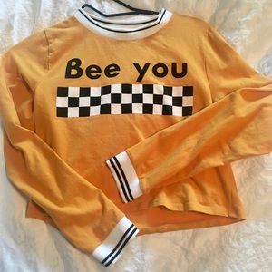 Yellow cropped long sleeve